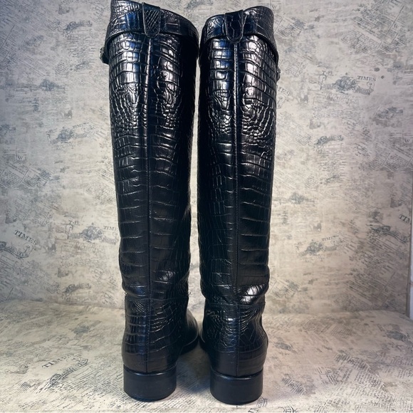 Gordana Dimitrijevic Paris black boots crocodile embossed leather - Picture 6 of 16